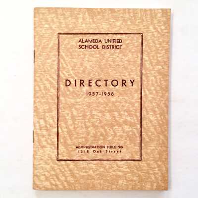 Board of Education / Alameda Unified School District Directory, 1957-1958