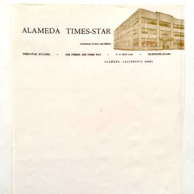 Letter-sized stationery of the Times-Star, 1970s