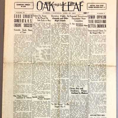 Alameda High School newspaper 'The Oak Leaf', April 29, 1927
