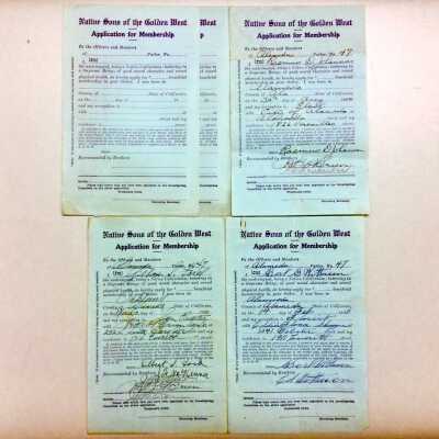 Membership application forms, Native Sons of the Golden West, prior 2010