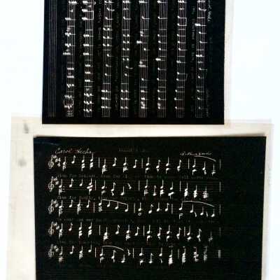 Envelope with negatives for Christmas song by Carol and Arthur Heche