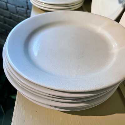 Pair of white English ironstone plates of the Meyers family, c. 1890s