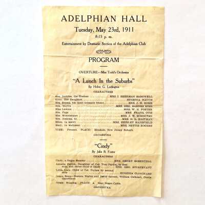 Program performance with Eugenia clichard, Adelphian Hall, 1911