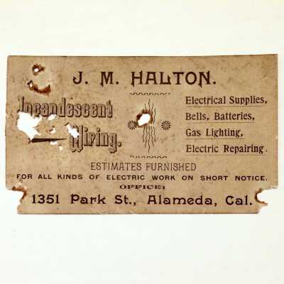 Calling card of J. M. Halton, c. 1895-1896