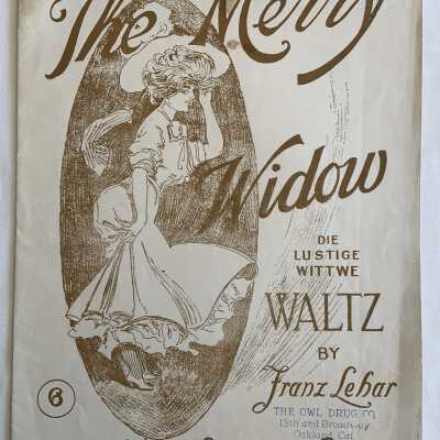 Sheet Music 'The Merry Widow' by Franz Lehar of the Nomens family, c. early 1900s