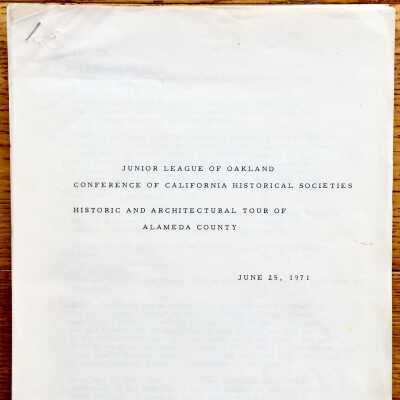Brochure of Historic and Architectural Tour of Alameda County, 1971