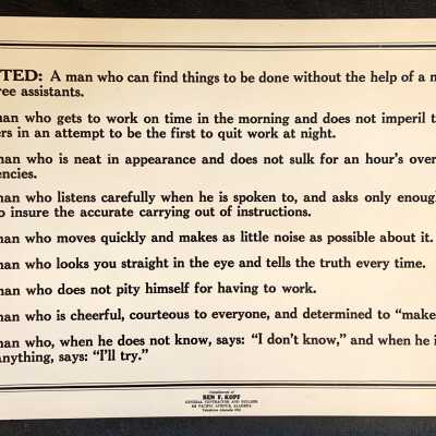 Poster of Character Traits, c. 1930s