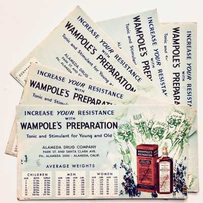 Ink blotters advertising Wampoles products, c. 1930