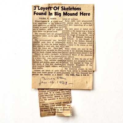 Clipping of Times-Star article '3 Layers of Skeletons', 1963