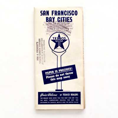 Texaco Road map San Francisco Bay Cities, c. 1939