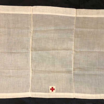 Scarf worn by Mrs. Honor Waites when volunteering for the Red Cross, 1941-1945
