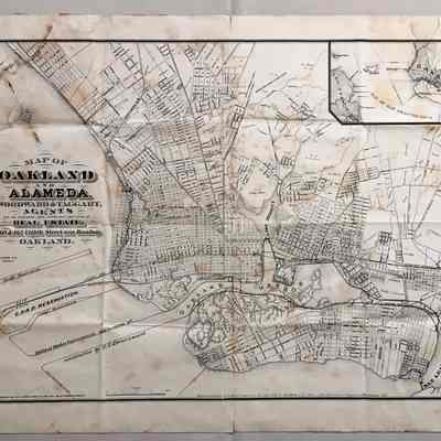 'Map of Oakland and Alameda', Woodward and Taggart, Real Estate, c. 1877