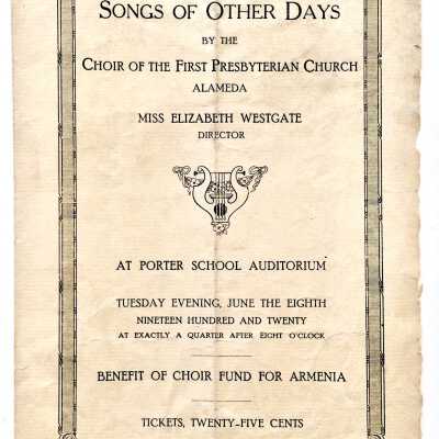 Event Program First Presbyterian Church, 1920