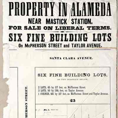 Real Estate Flyer with map for property at Taylor and McPherson, c. 1880