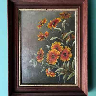 Oil painting of daisies, by Bertha May Meyers c. 1890