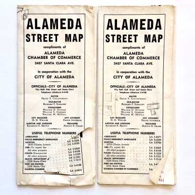 Folding 'Alameda Street Map' issued by the Chamber of Commerce, early 1960s