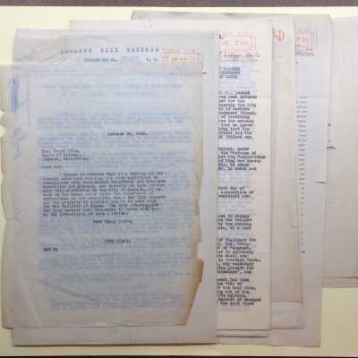 Correspondence about Government Island shores, 1925-1926