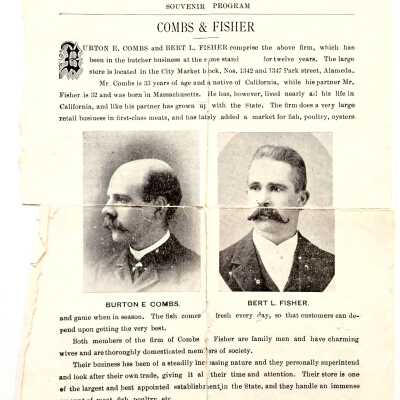 Advertisement for Combs & Fisher City Market, c. 1900