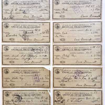 Cancelled Checks from the American Trust Company, 1931