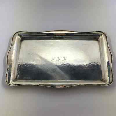 Harriet Holmes Haslett's Rectangular Silver Dresser Tray from Shreve & Co., early 1900s