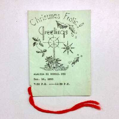 Program of a Christmas dance at Alameda High school, 1950