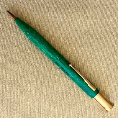 Shaeffer's retractable lead pencil in green bakelite case of Gus Ekberg, c. 1930s