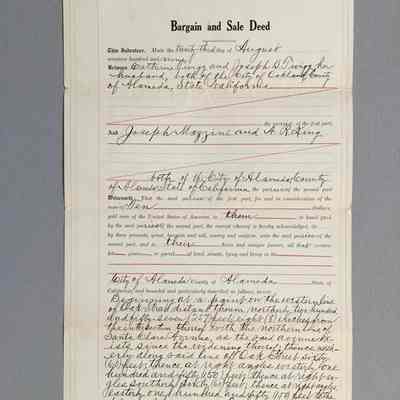 Deed, site city hall parking lot, 1909
