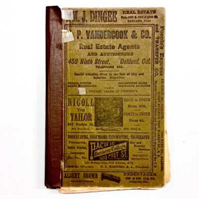 Alameda City Directory, published by Husted's, 1889-1890
