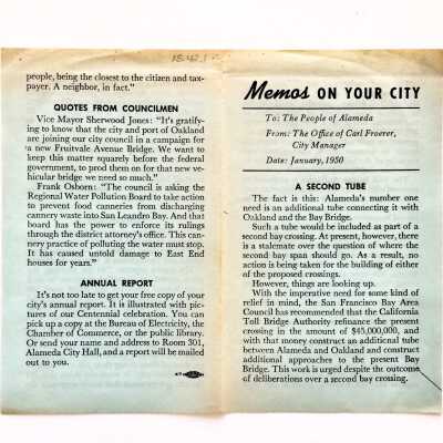 Memos on Your City, by office of City Manager Carl Froerer, 1950
