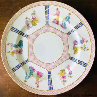 Tressemanes & Vogt porcelain plate with classical dancing maidens, early 1900s