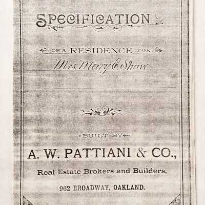 Specification for construction 915 Grand Street, 1891