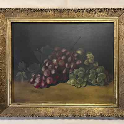 Painting of green and purple grapes of the Zanaria family, c. 1900