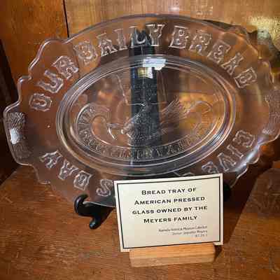 Pressed glass bread plate from the Centennial exposition of 1876