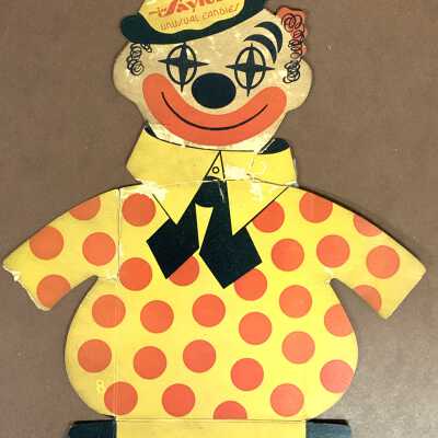 Miss Saylor's candy box that unfolds to a clown, c. 1940