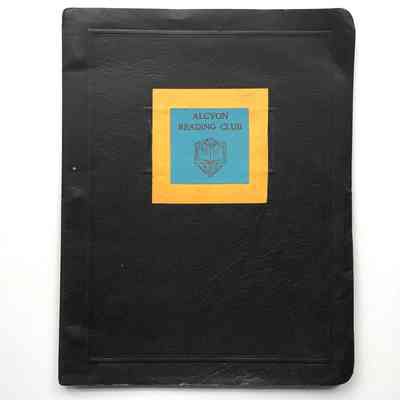 History and membership roster folder, Alcyon Reading Club, 1912-1913, 1950-1955