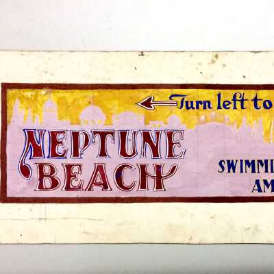 Artist's mock-up of a proposed sign for Neptune Beach, 1930