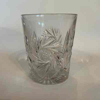 Cut Crystal water tumbler in pin-wheel pattern of the Meyers family, early 1900s