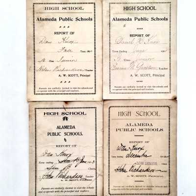 Alameda High School Report Cards of Daniel Knox, 1900-1903