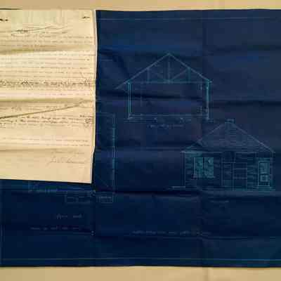 Blue print for School House for Miss Deas, backyard 1729 San Antonio, 1901