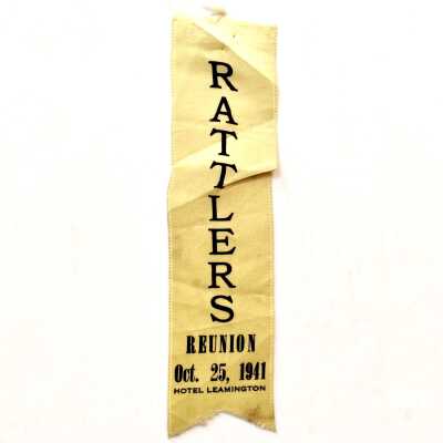 Participant's ribbon for reunion of the Rattlers Club, 1941