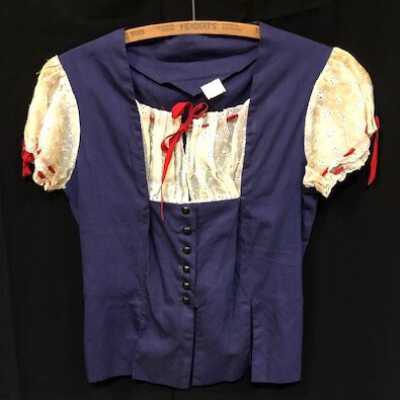 Navy Blue cotton Blouse worn by the wife of Mayor Leland Sweeney, 1940s-1950s