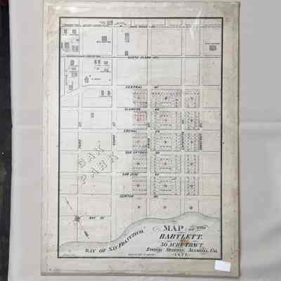 Subdivision Map of the Bartlett Tract, Encinal Station, by A. Nahl, 1877