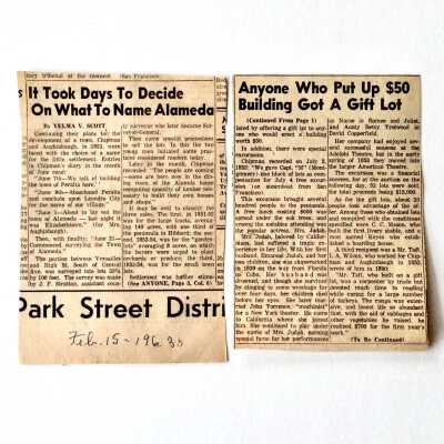 'It took Days to Decide on What to Name Alameda', by V. V. Scott, 1963