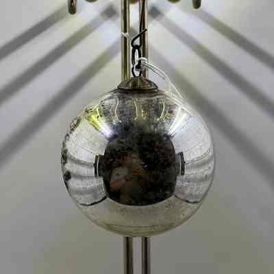 Silver Sphere Christmas Ornaments, c 1960s.
