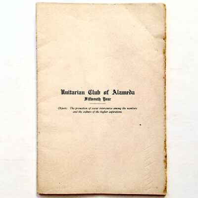 Roster Unitarian Club of Alameda, 1911