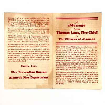 Home Fire Protection Flyer, between 1933 and 1958