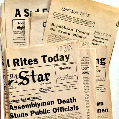 Newspaper clippings about Robert W. Crown, c. 1961-1973