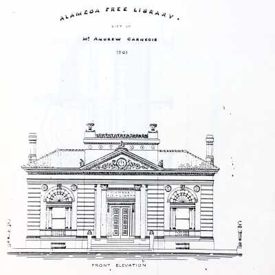 Photocopy of Blueprints of Alameda Free Library, prior 2004