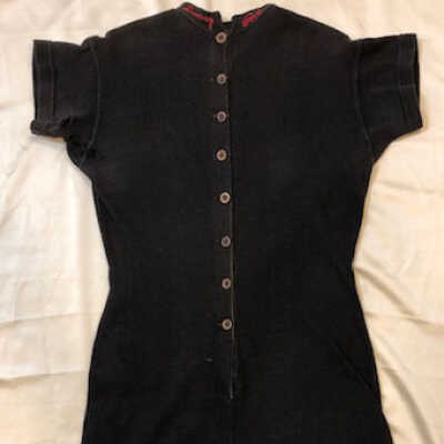 Official rental men's bathing suit, size 46, Sunny Cove Beach, c. 1920