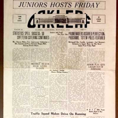 Alameda High School newspaper 'The Oak Leaf', March 13, 1930